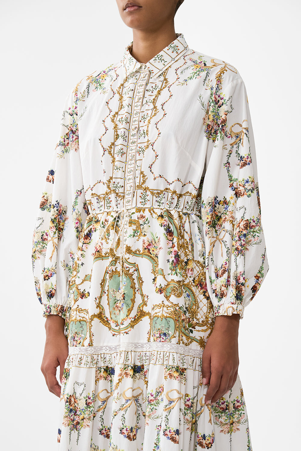 TIERED LONG SHIRT DRESS - 5