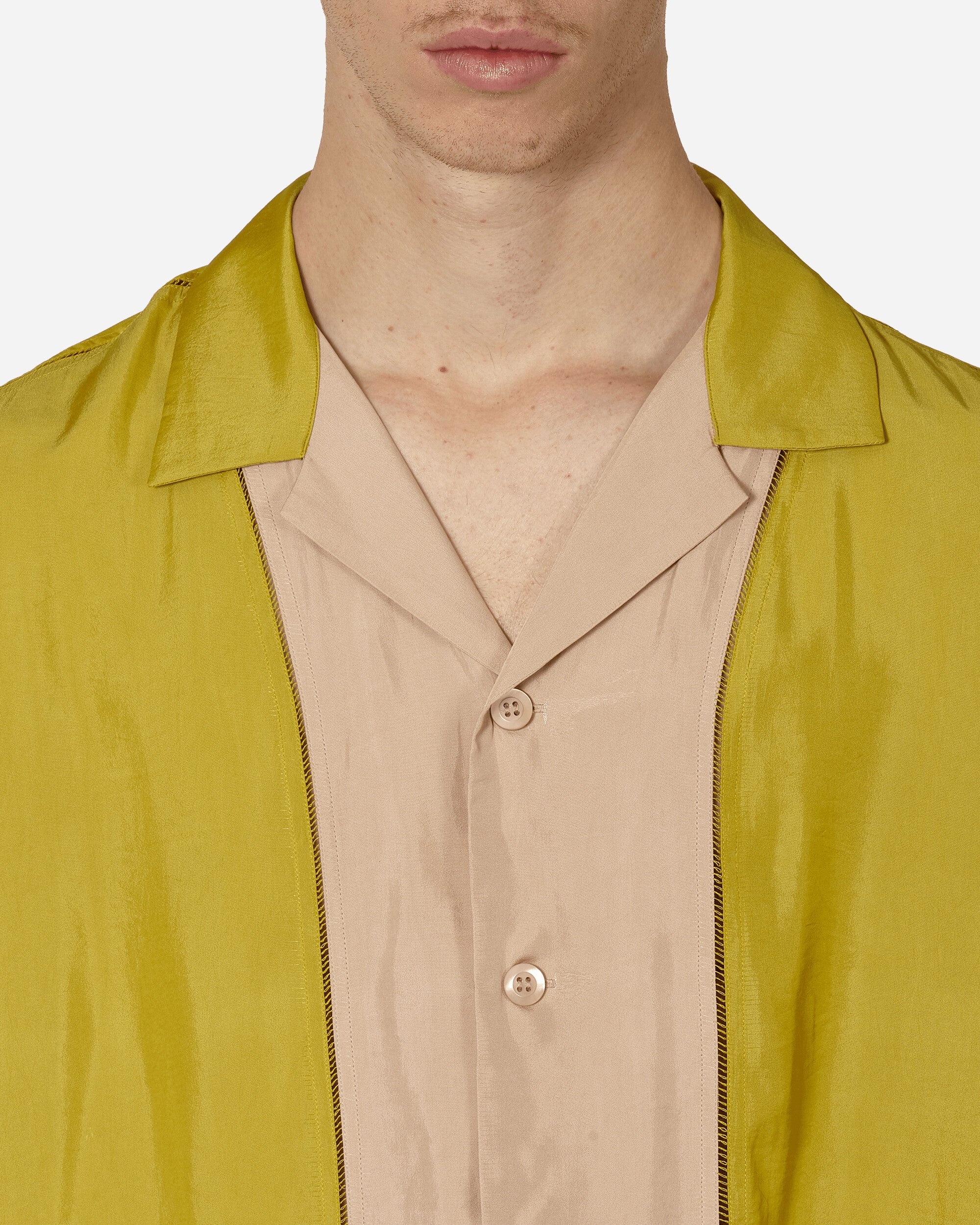Panelled Shortsleeve Shirt Mustard - 5