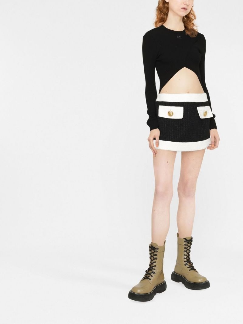 two-tone tweed miniskirt - 4