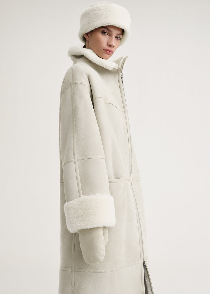 Signature shearling coat macadamia - 6