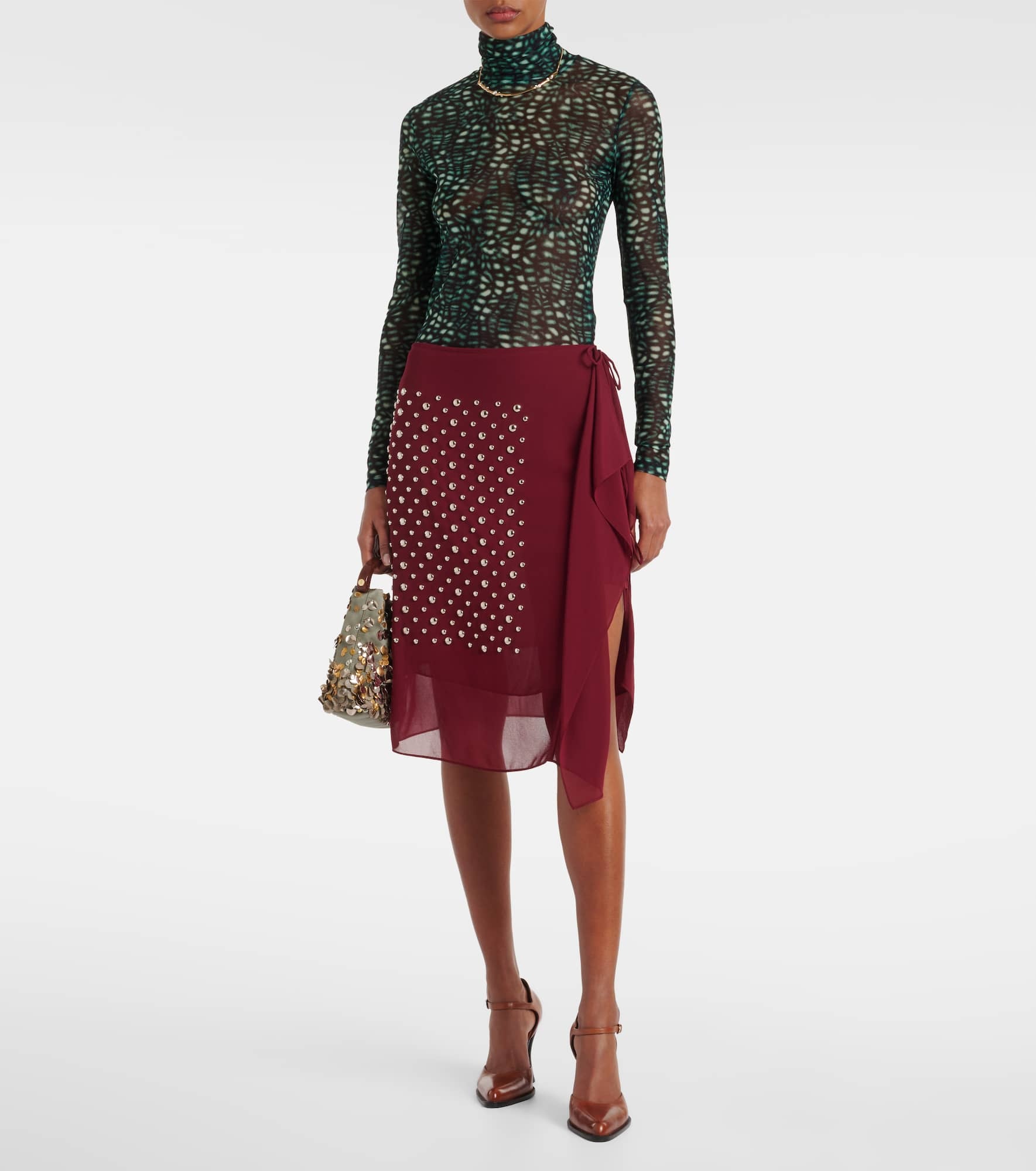 Embellished wrap skirt - 2