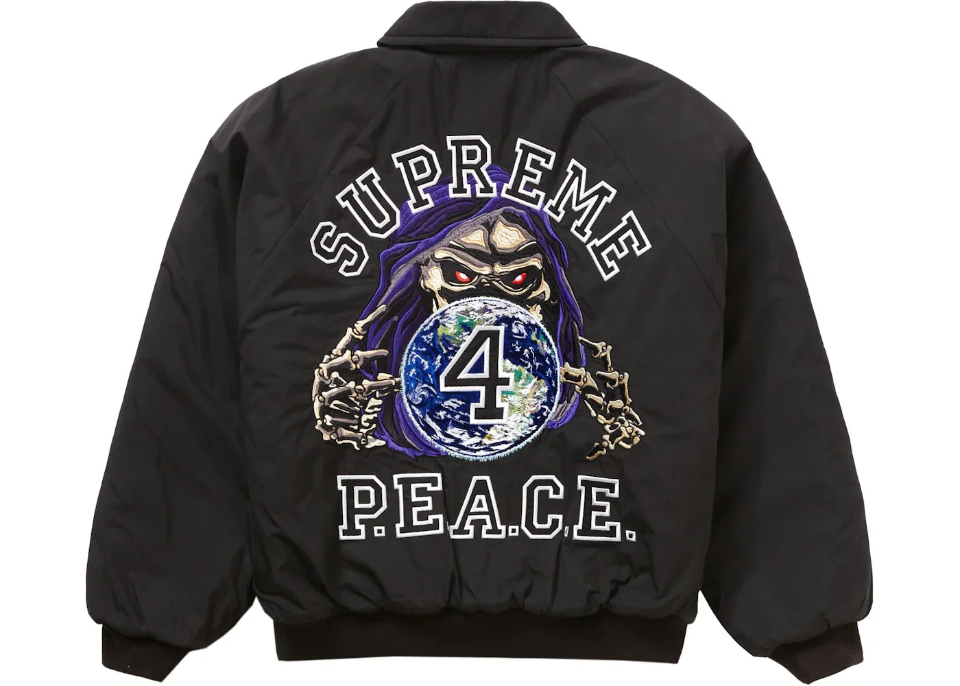 Supreme Peace Embroidered Work Jacket Black - 1