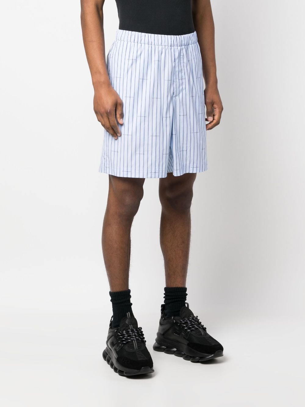 logo-detail striped shorts - 3