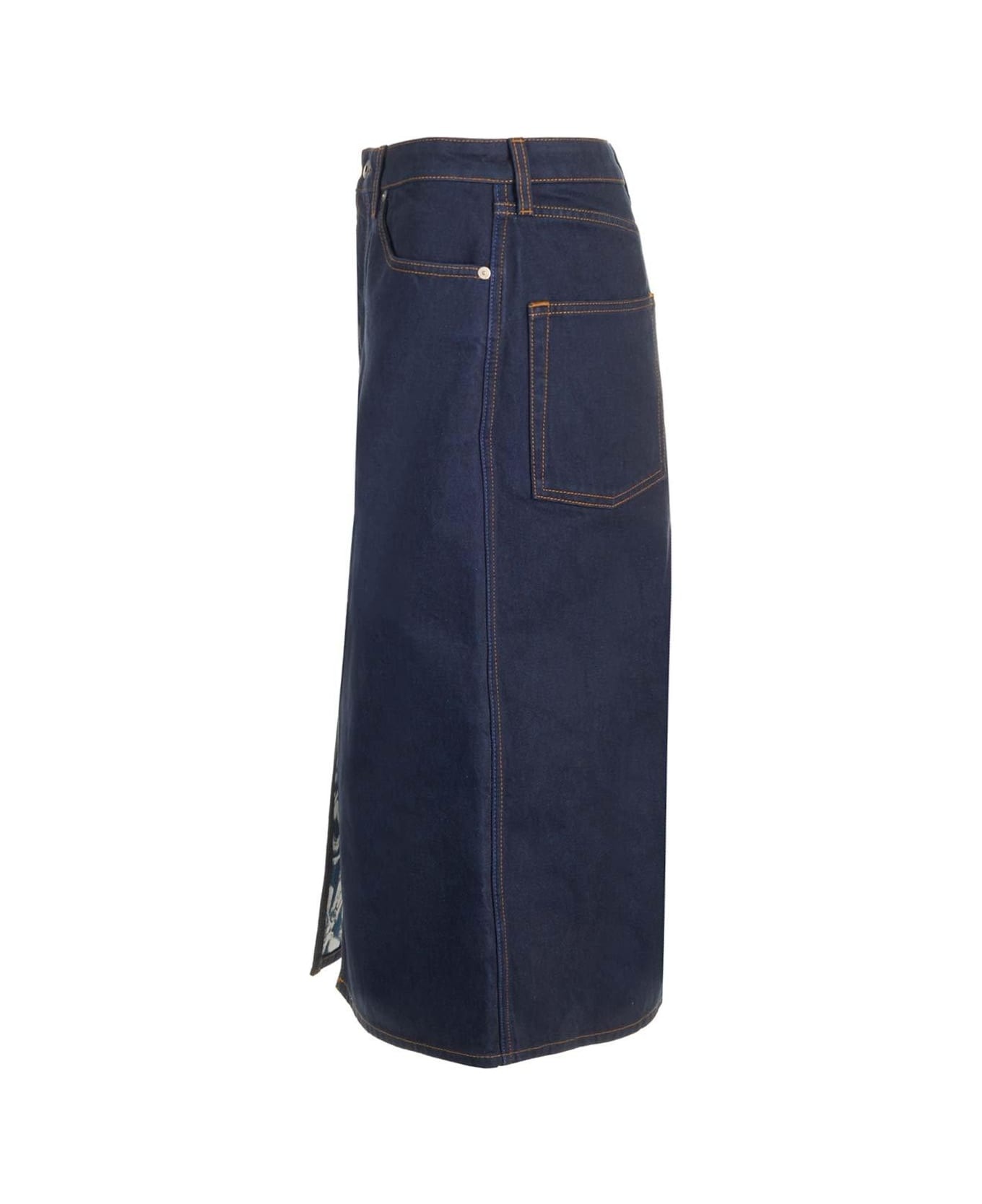 Burberry Japanese Front-slit Denim Midi Skirt | italist