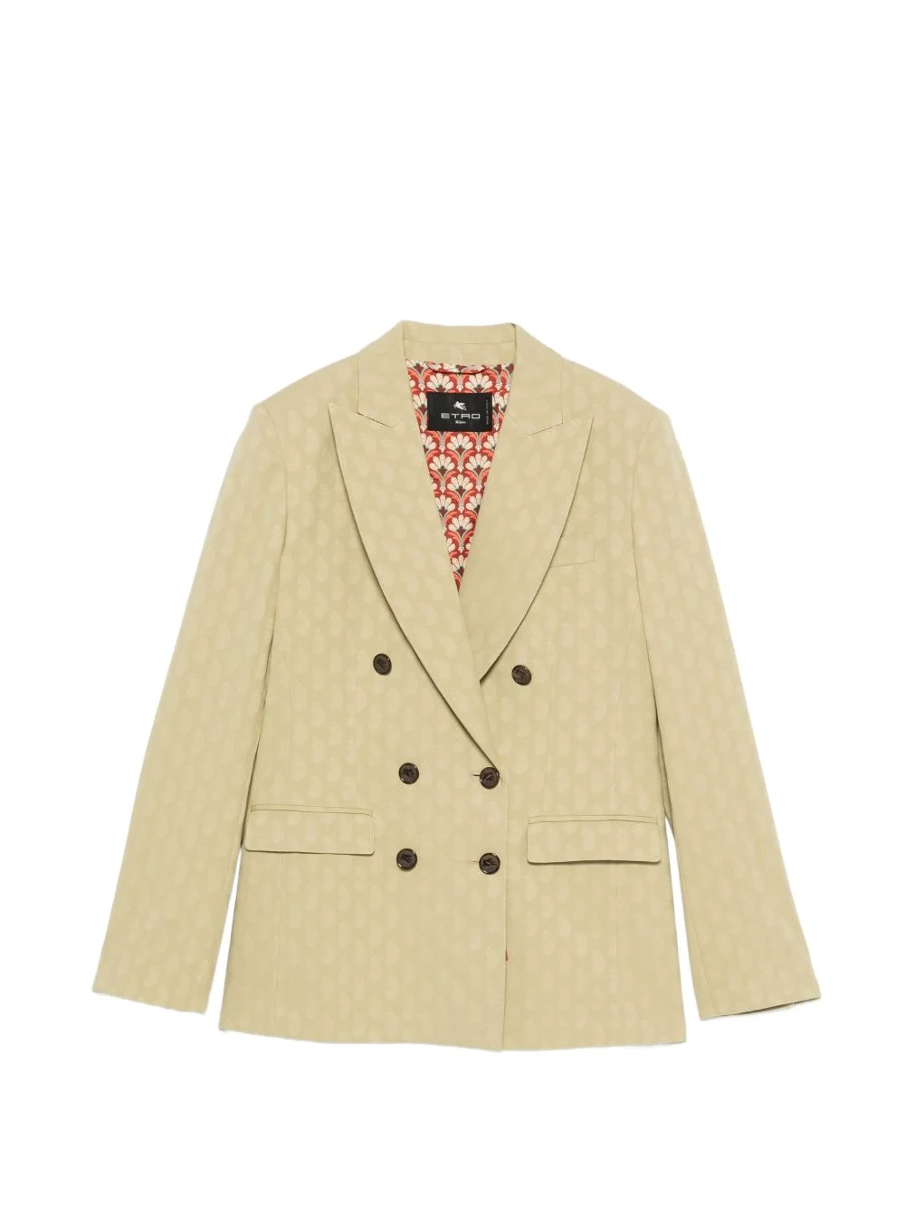 double-breasted patterned blazer - 1