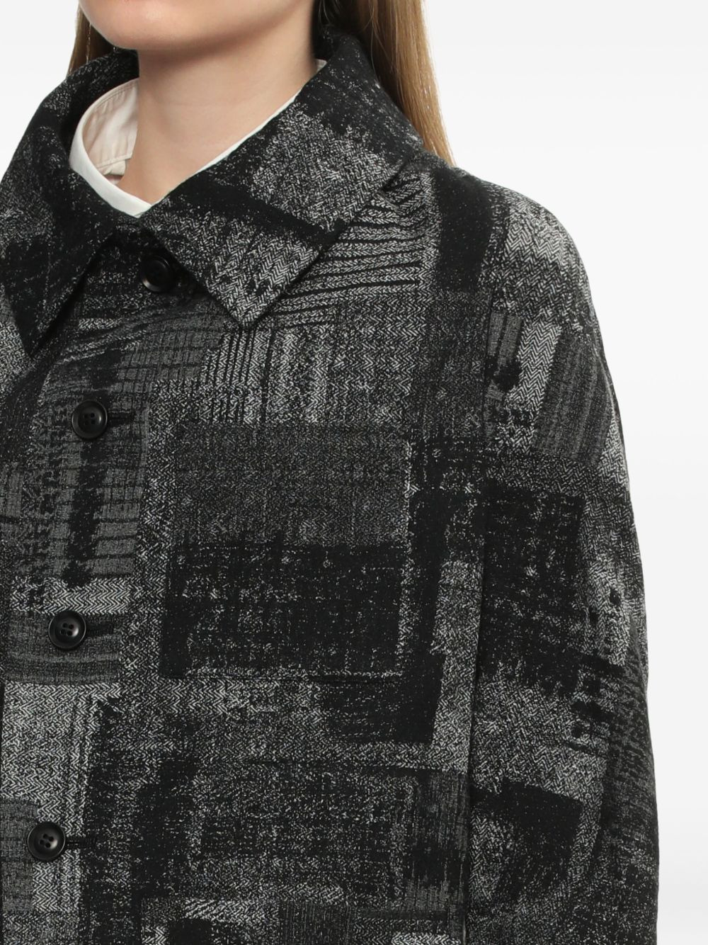 abstract-print button jacket - 5
