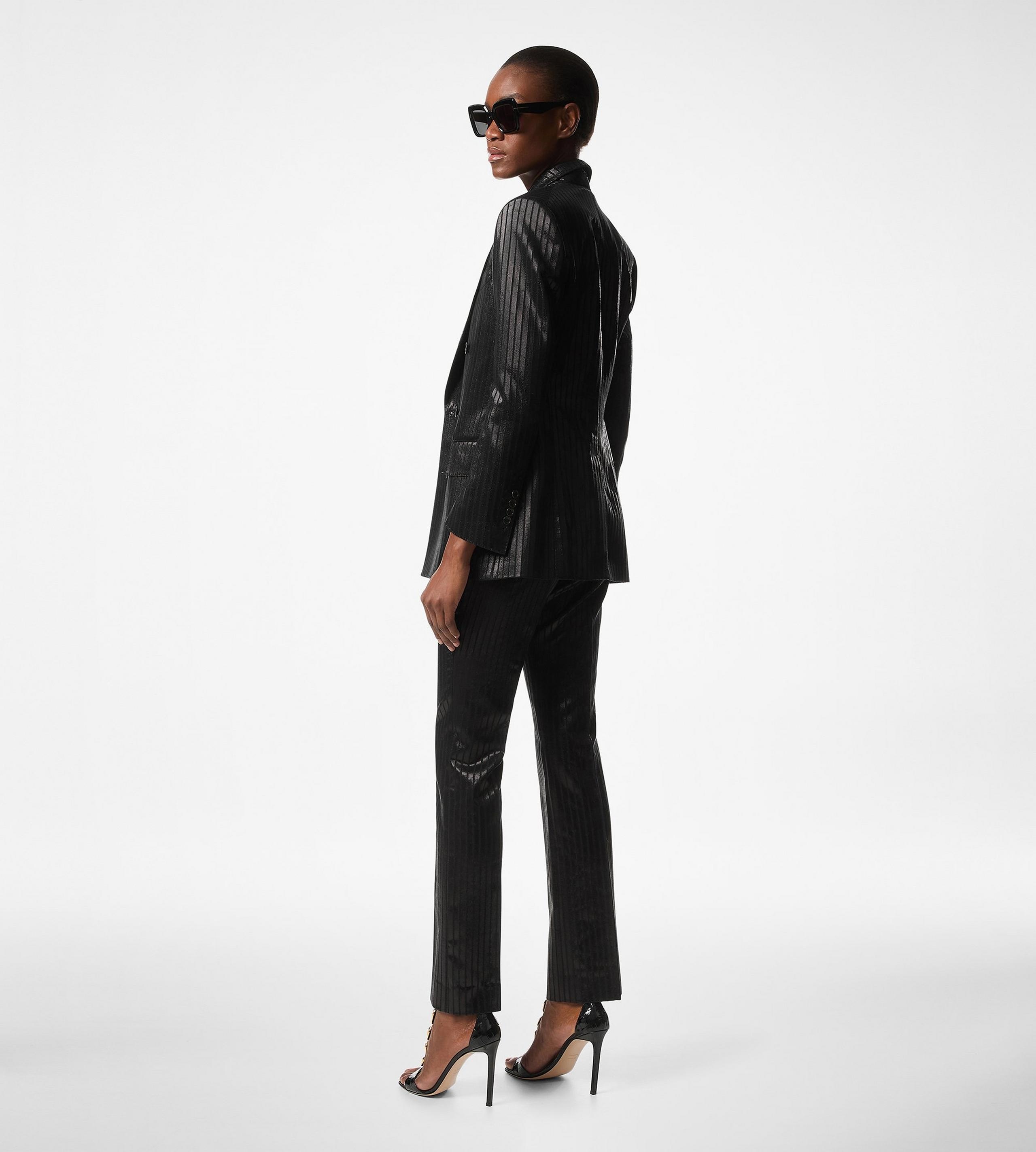 LUSTROUS STRIPED "WALLIS" TAILORED PANTS - 4