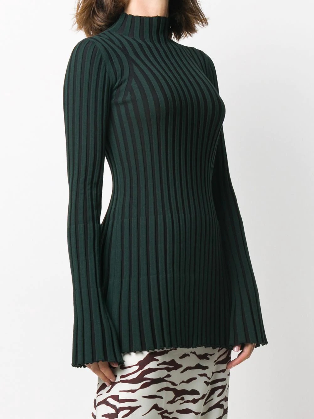 ribbed high neck jumper - 3