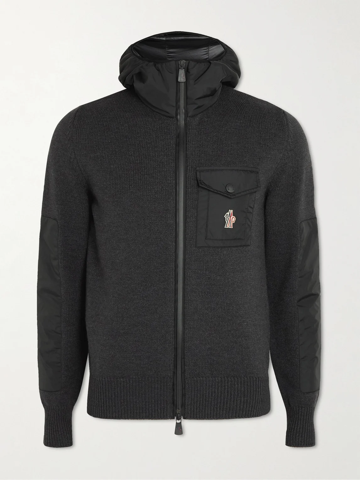 Shell-Trimmed Wool-Blend Hooded Ski Jacket - 1