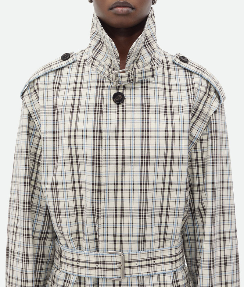 Checked Cotton Trench Coat 6