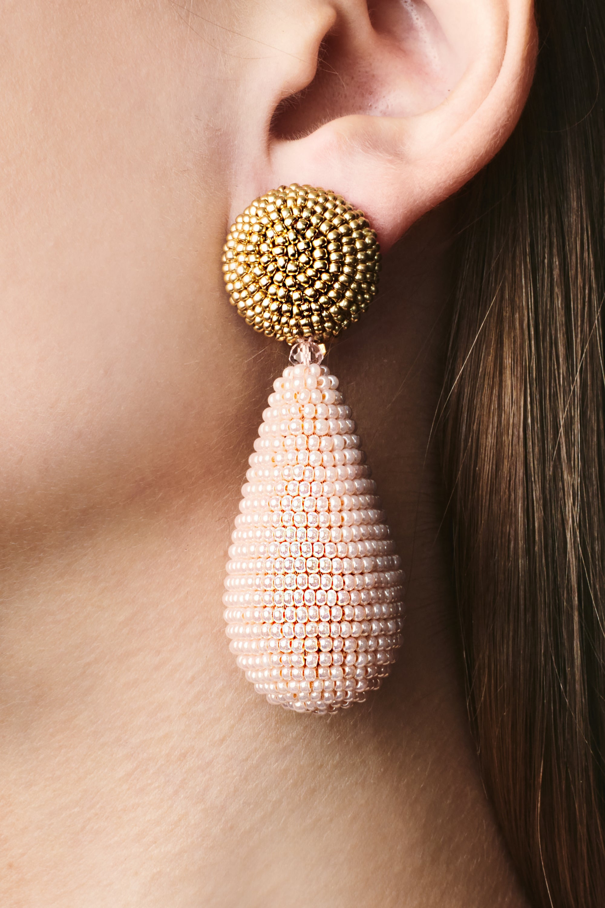 ALENA EARRINGS - LIGHT PINK/ GOLD - 2