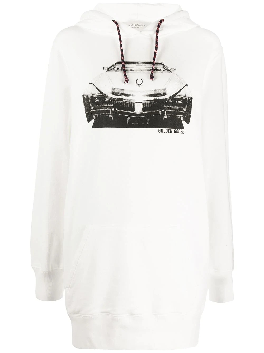 longline car print hoodie - 1