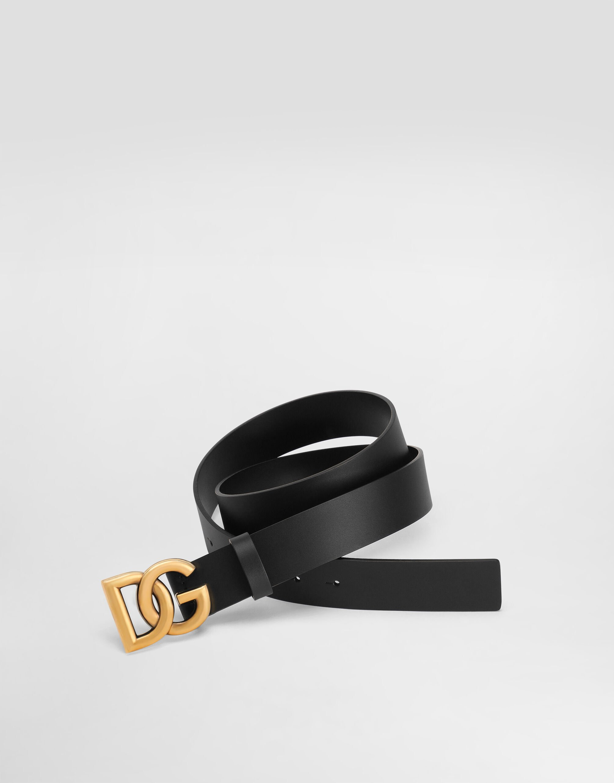 Lux leather belt with crossover DG logo buckle - 3