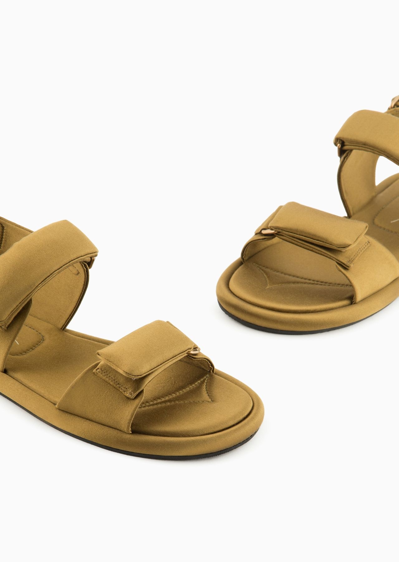 Padded satin flat sandals - 5