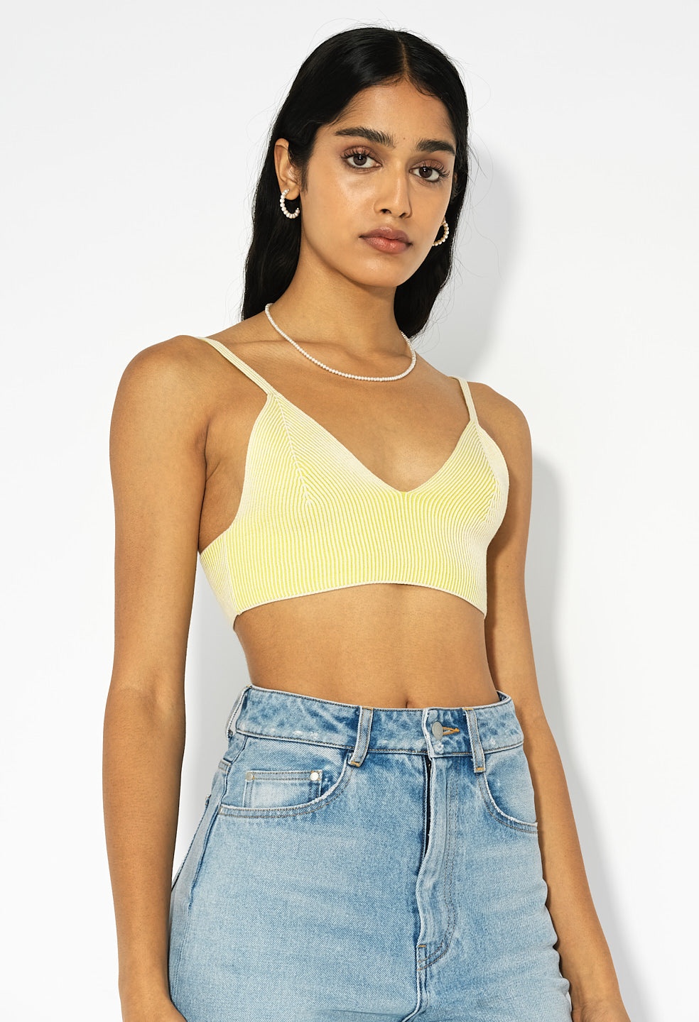 SILK COTTON RIB BRALETTE - 1