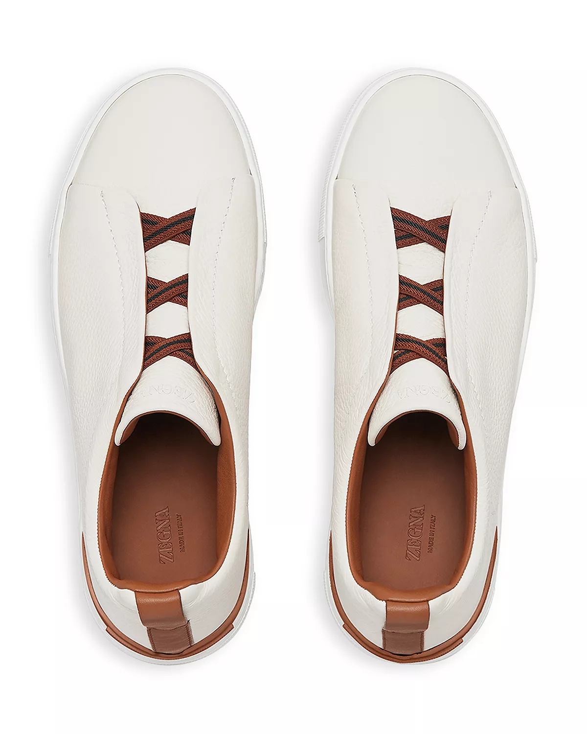 Men's White Deerskin Triple Stitch™ Low Top Sneakers - 2