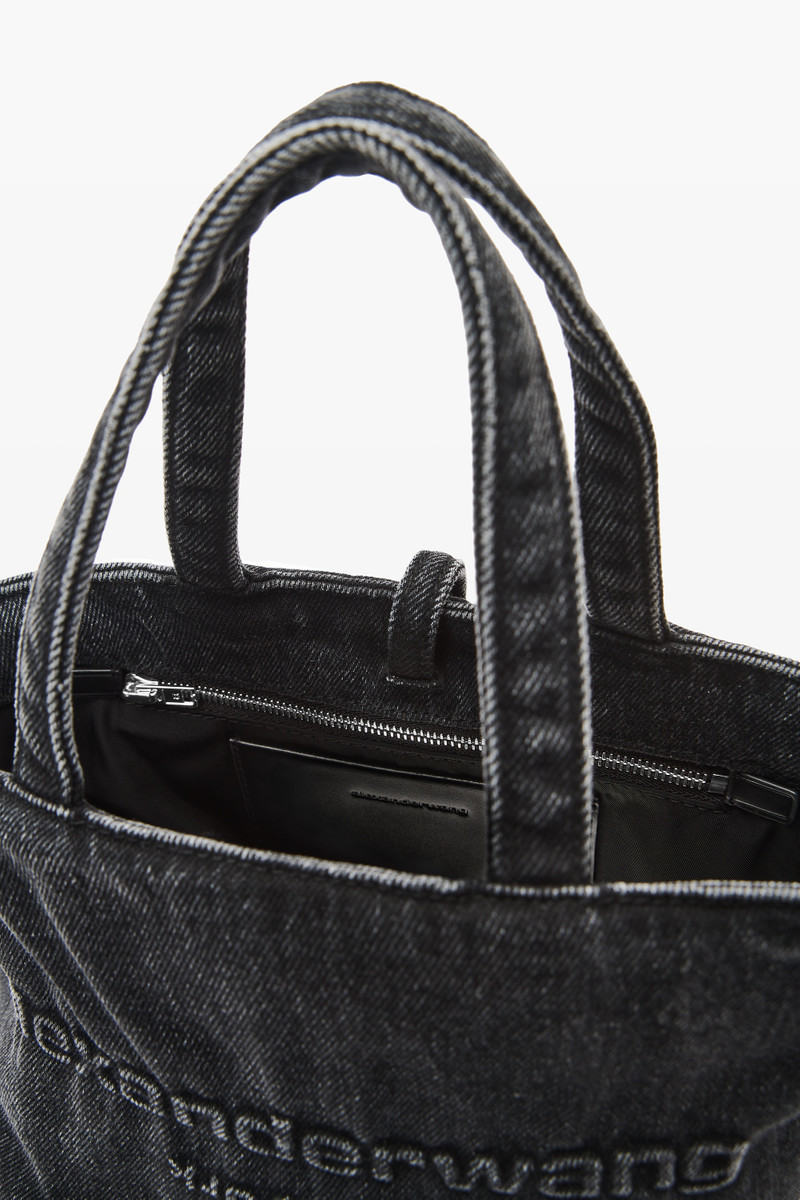 Small Punch Tote in Cotton Denim 4