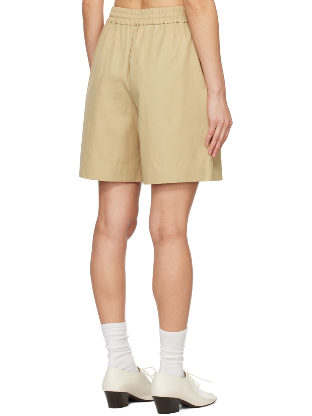 Beige Half Band Shorts - 3