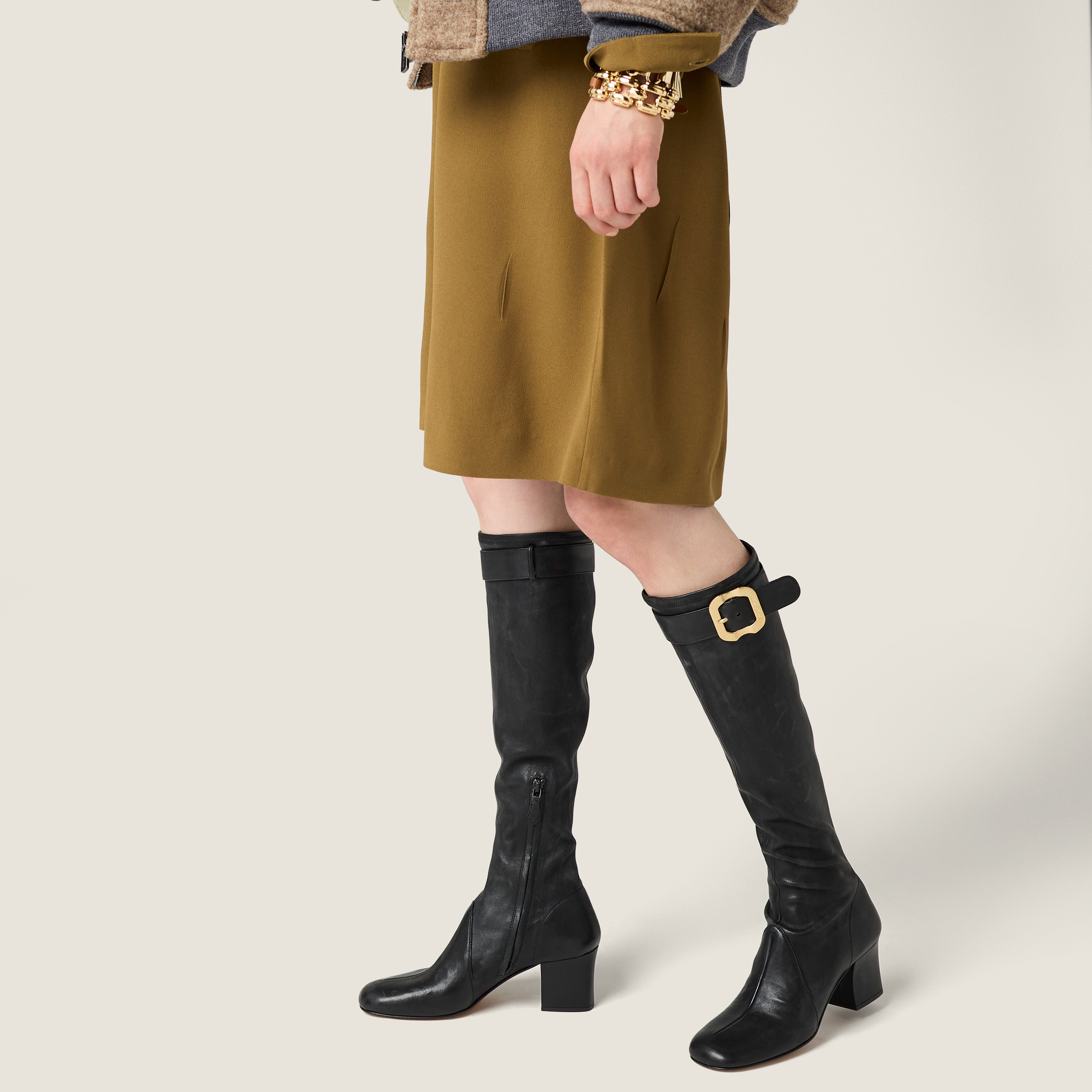 Nappa leather boots with buckle - 6