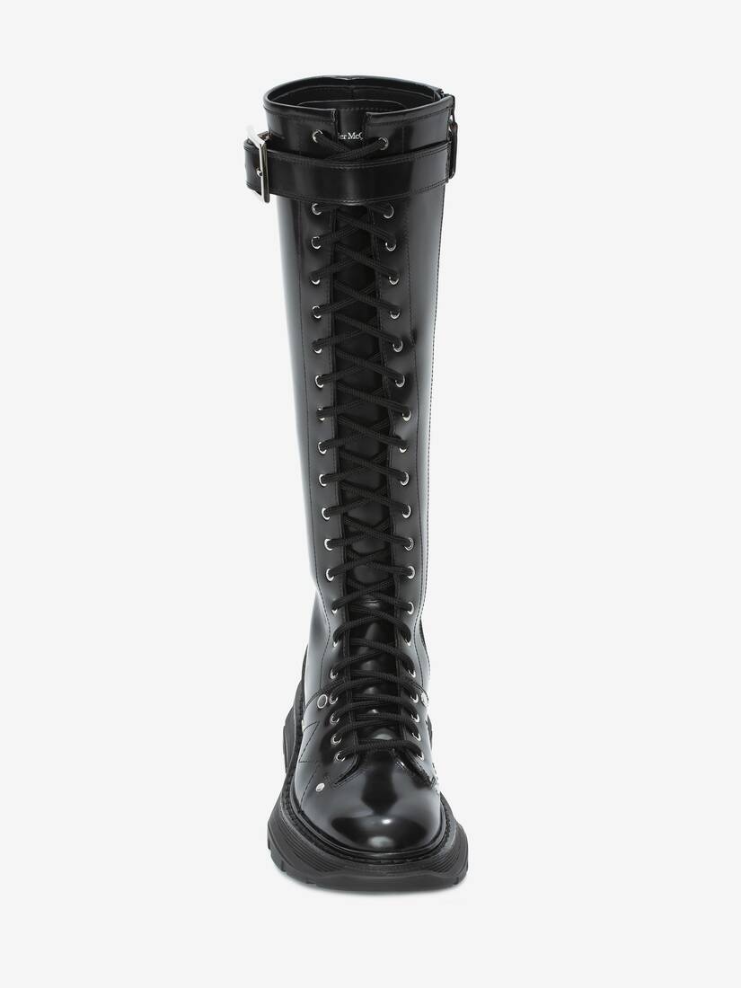 Women's Tread Slick Knee-high Boot in Black/silver - 4