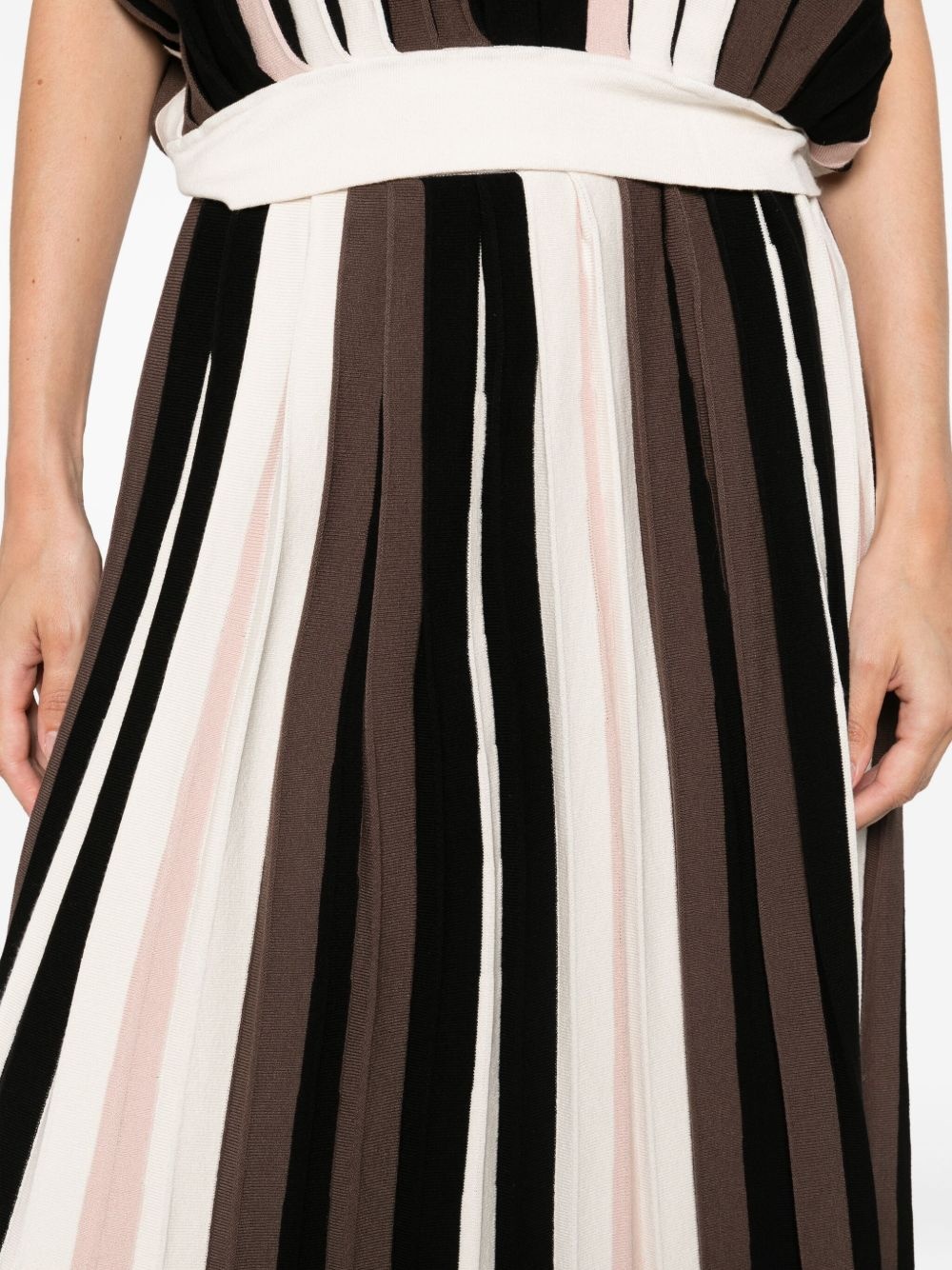Pleiadi pleated striped skirt - 5