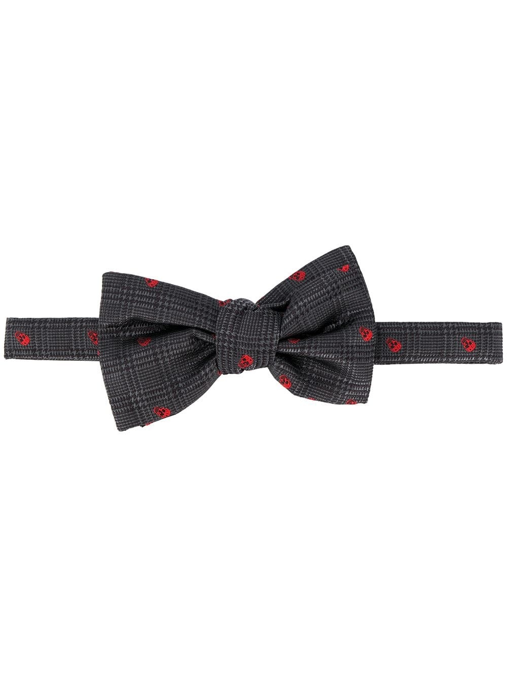 embroidered skull bow tie - 1