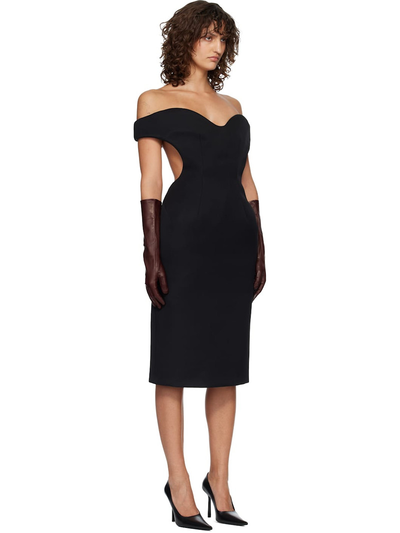 Black Sculptural Midi Dress 2