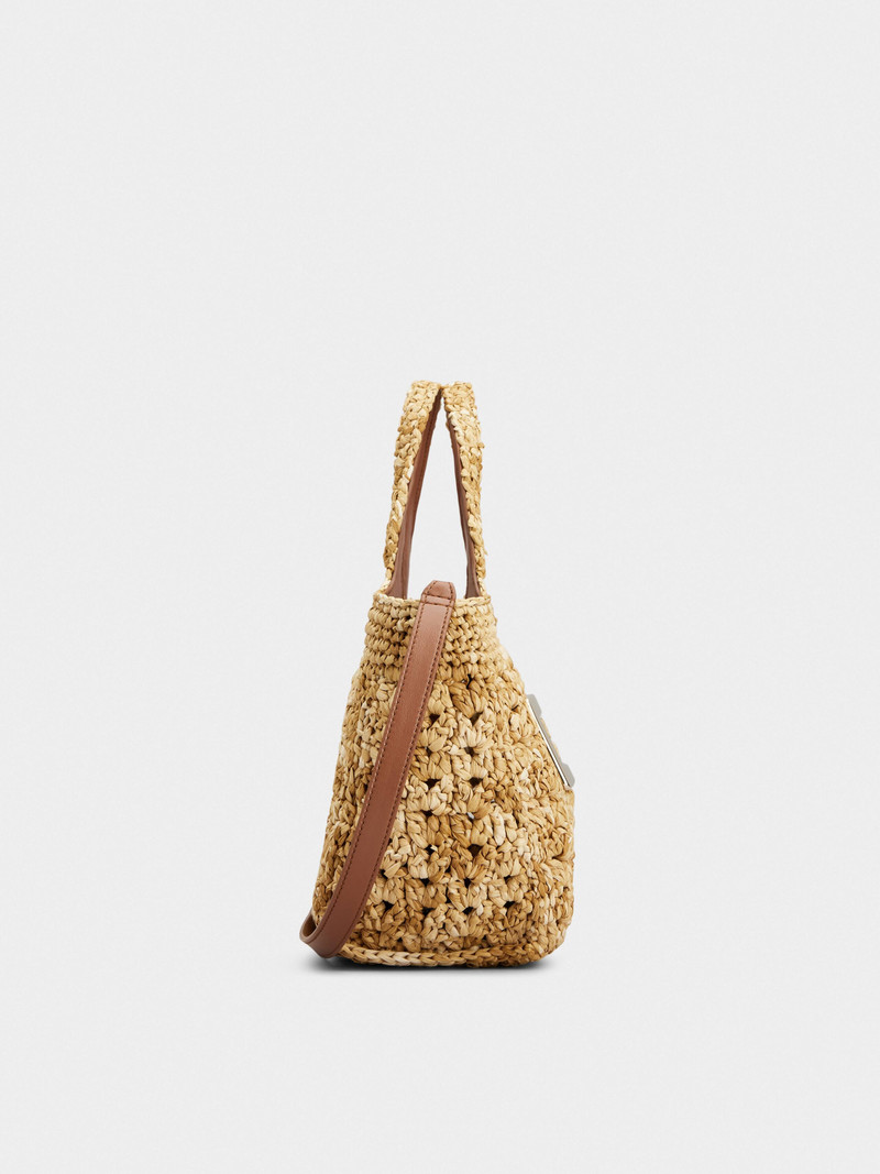 Roger Vivier Belle Vivier Mini Shopping Bag in Raffia outlook
