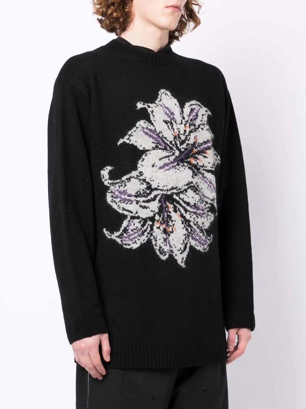 floral-print wool jumper - 3