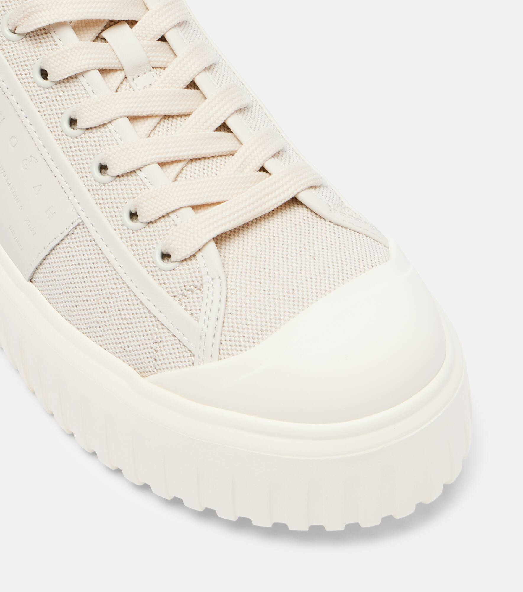 H-stripes canvas and leather sneakers - 5