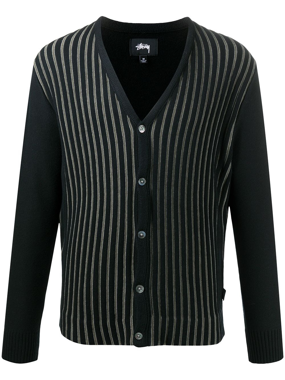 striped knit cardigan - 1