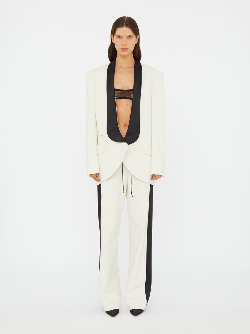 Tuxedo Contrast Silk Blazer 3