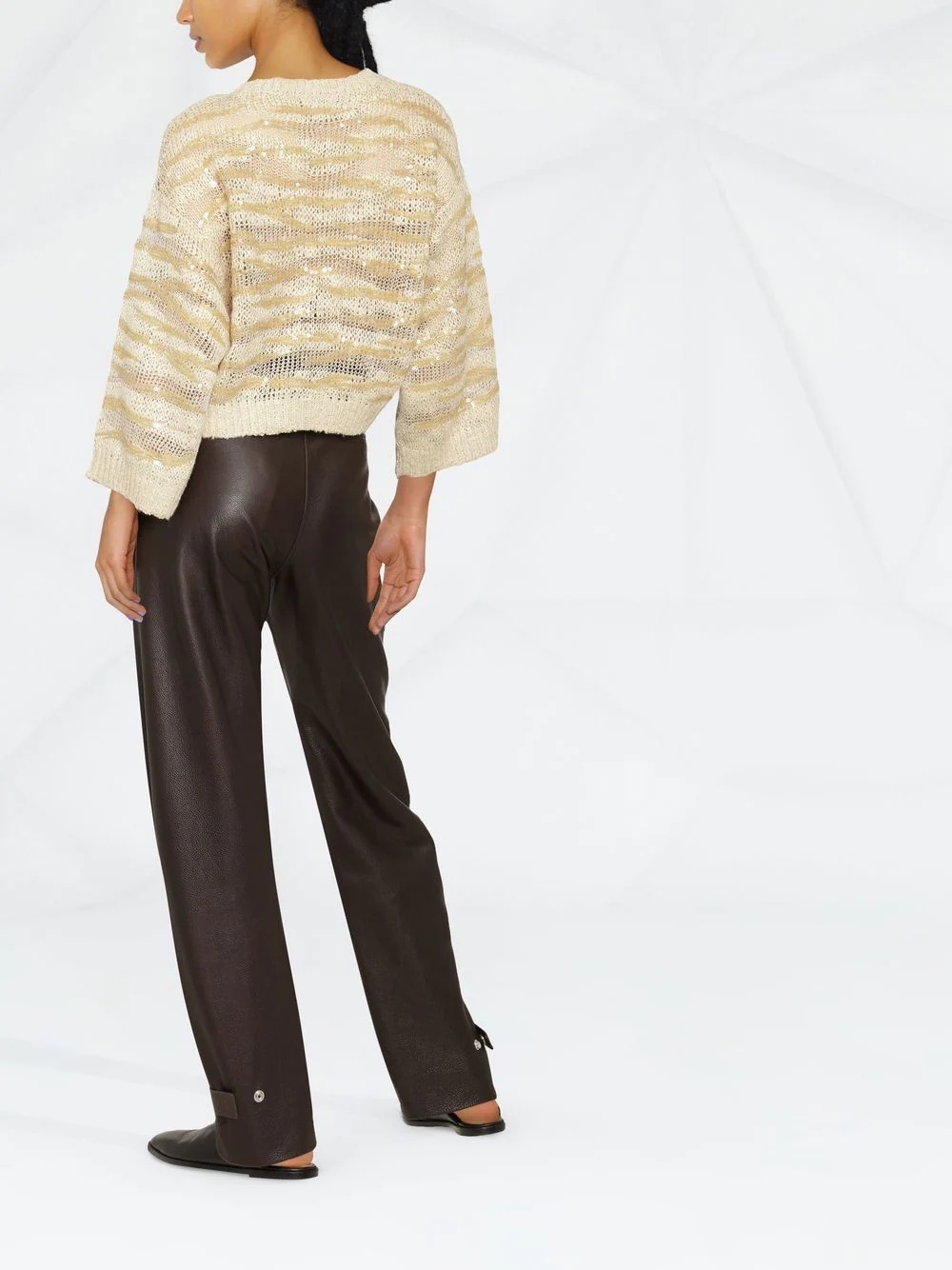 sequin-embellished cropped jumper - 4