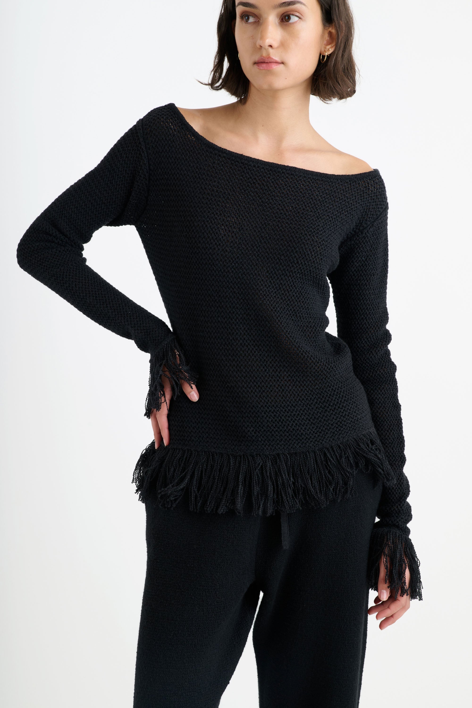NORA LITE WOMEN'S FRINGE TOP L/S - 3