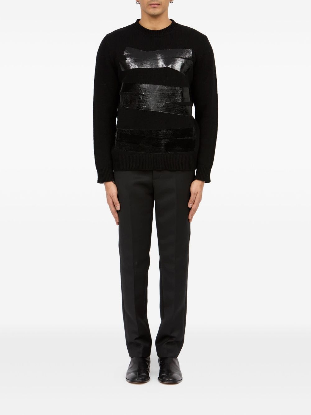 metallic stripe knitted sweater - 2