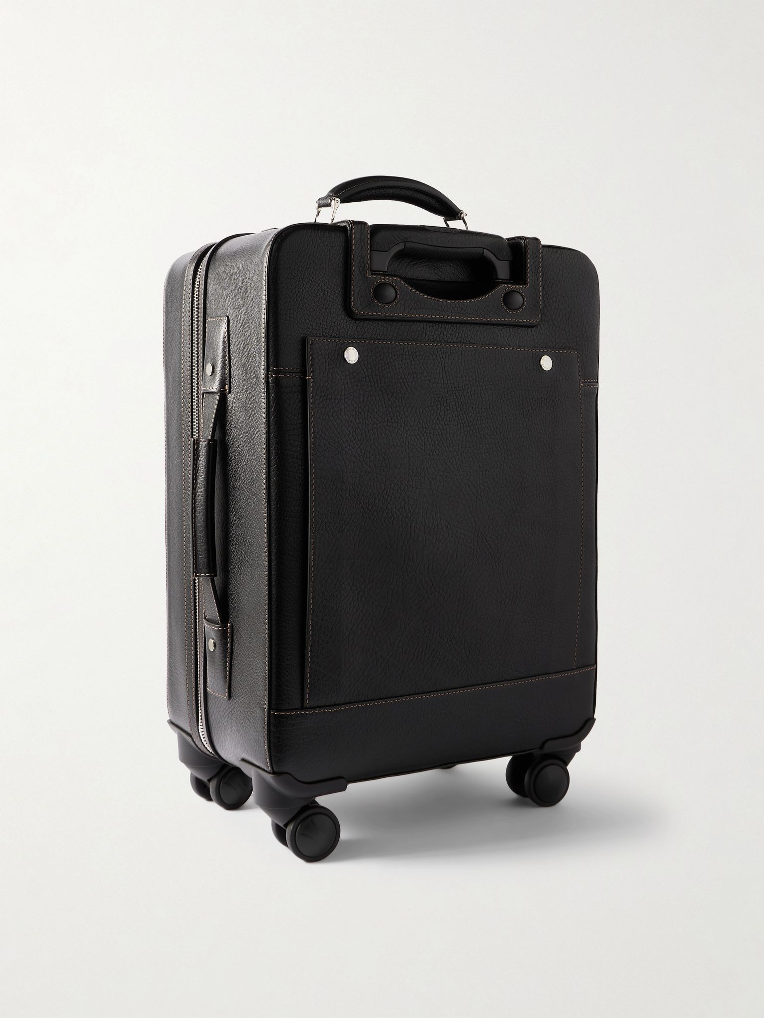 Full-Grain Leather Carry-On Suitcase Black - 4