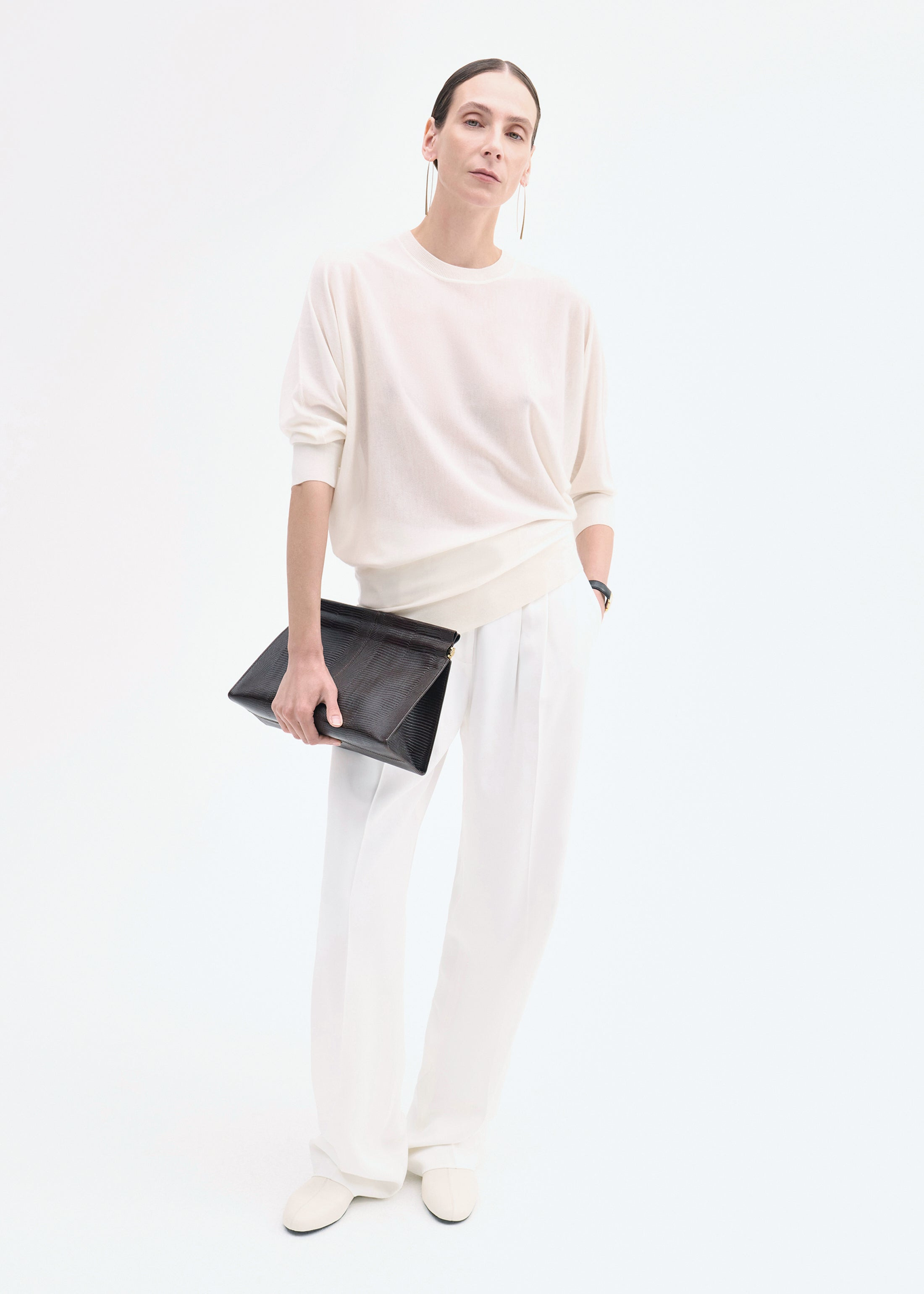 Draped Knit Top in Fine Cashmere - 2