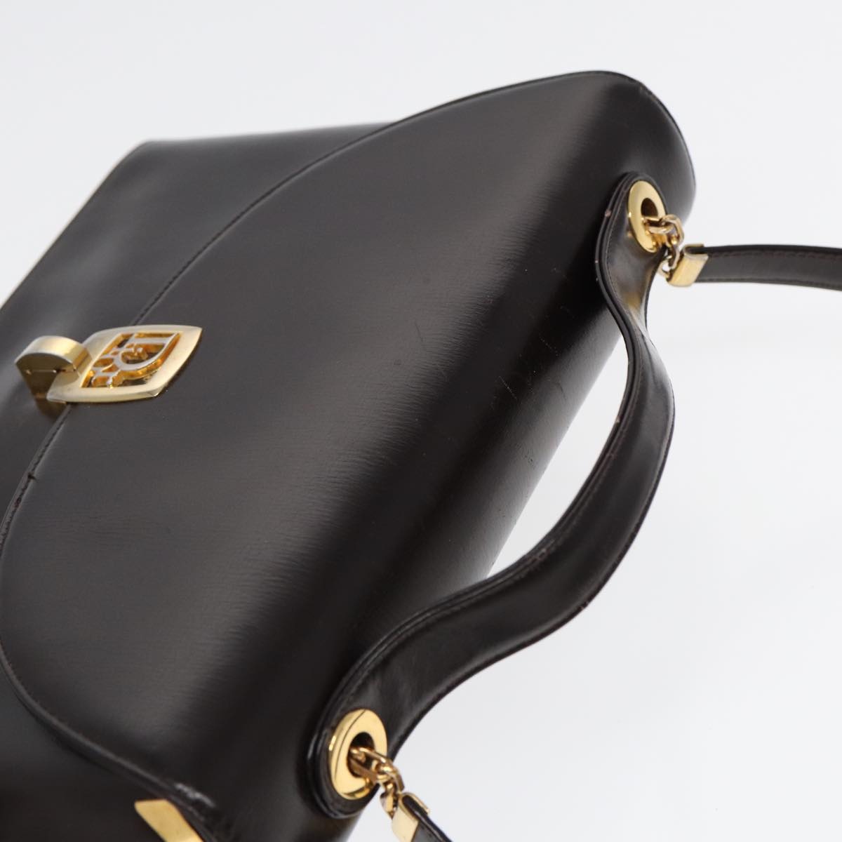 DIOR Hand Bag Leather Brown Gold - 6