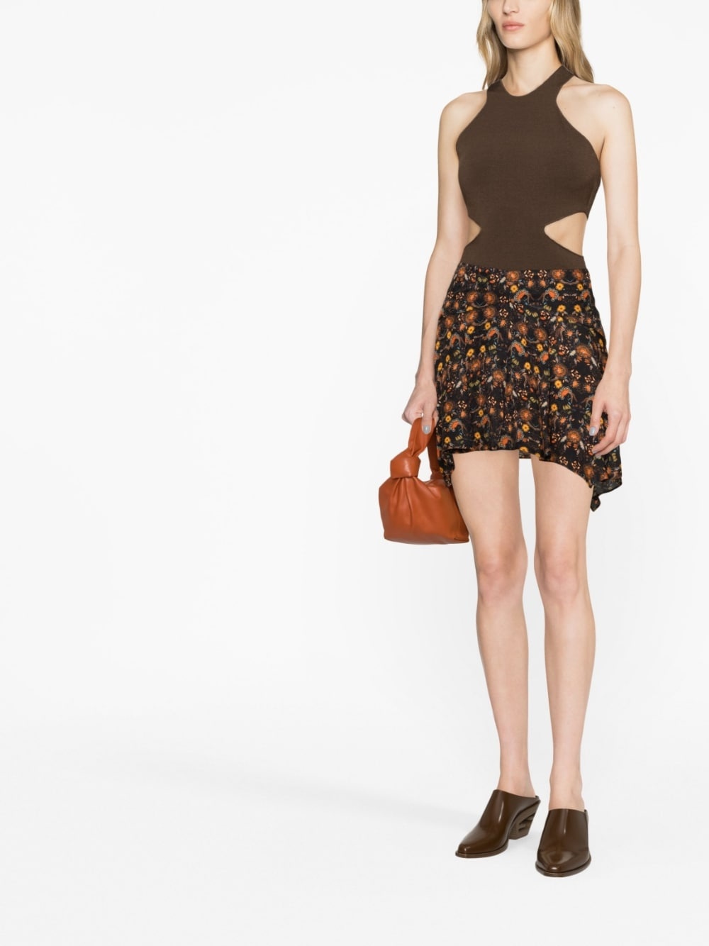 floral-print asymmetric skirt - 2