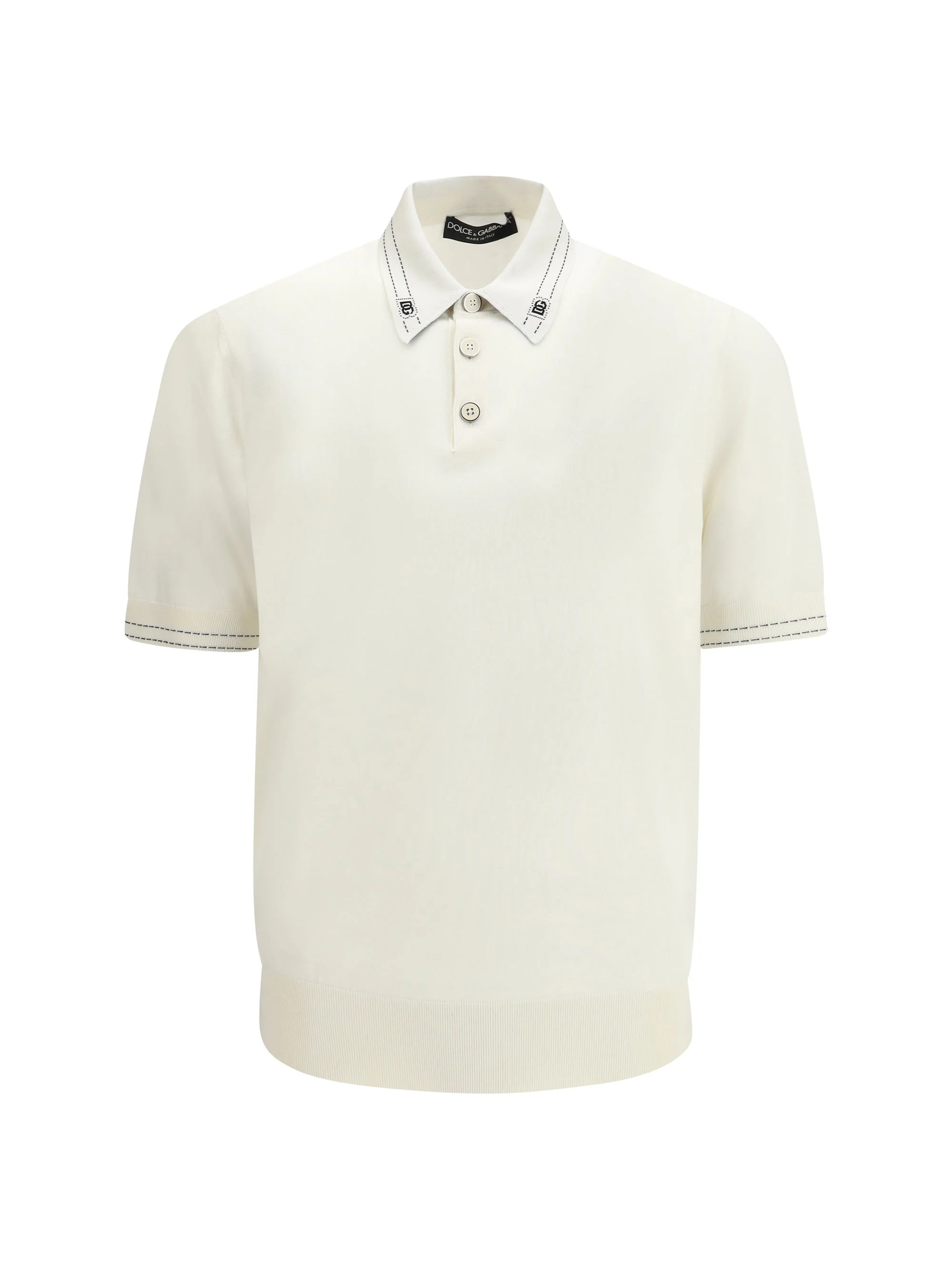 Dolce & Gabbana Men Silk Polo Shirt With Polo Collar And Short Sleeves - 1
