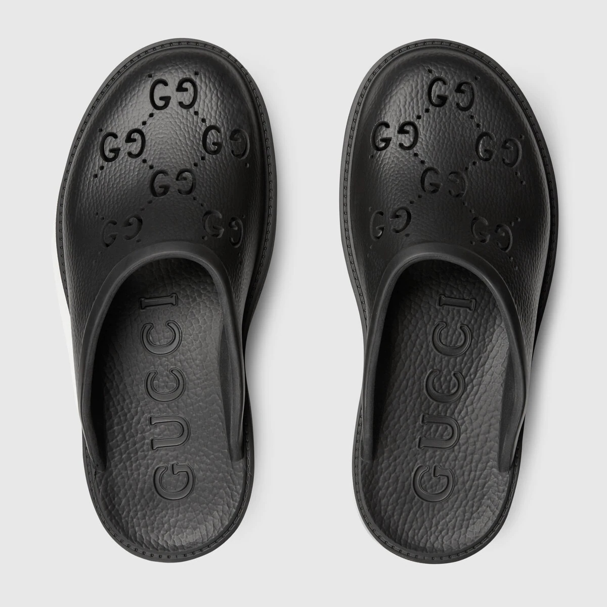 Gucci - GG-Perforated Rubber Clogs - Womens - Black for Women