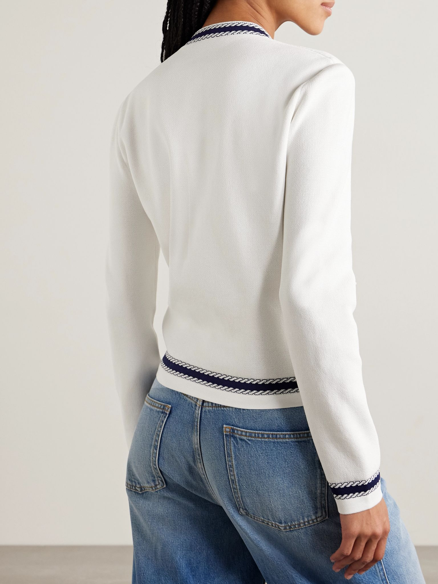 Lido jacquard-knit cotton cardigan White - 4