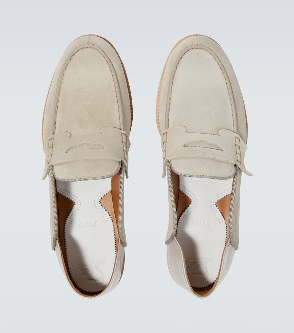 Penny No Back suede and croc-effect loafers - 4