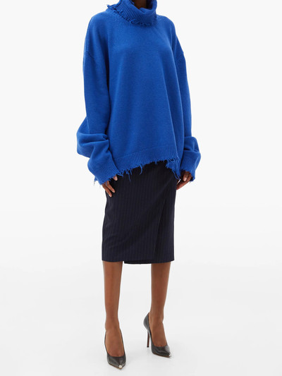 VETEMENTS Distressed roll-neck wool sweater outlook