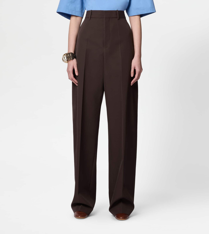 PANTS IN WOOL BLEND GABARDINE - BROWN 3