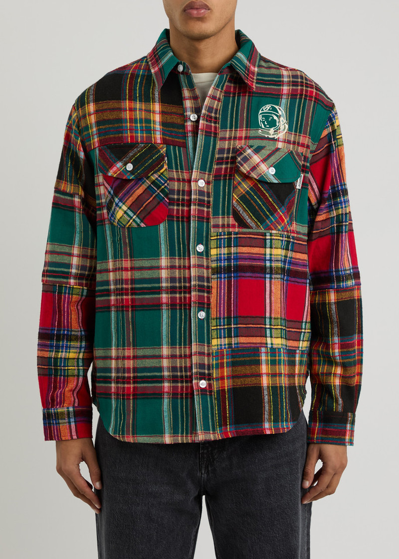 BILLIONAIRE BOYS CLUB Billionaire Boys Club Plaid Logo-embroidered Flannel Shirt outlook