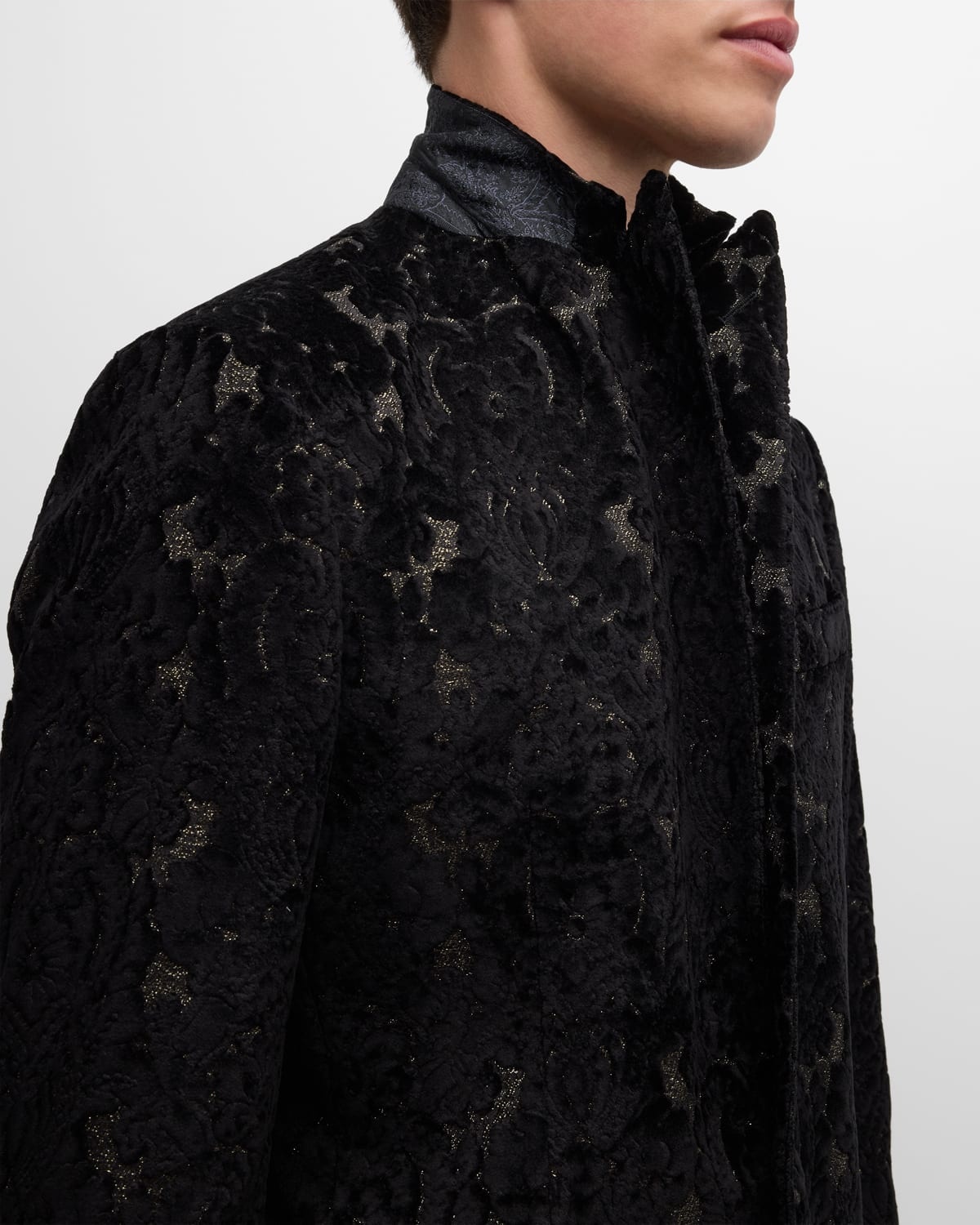 Men's Flocked Velvet Evening Jacket - 6