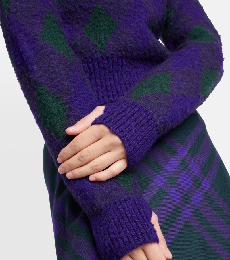 argyle-knit wool cropped jumper 5