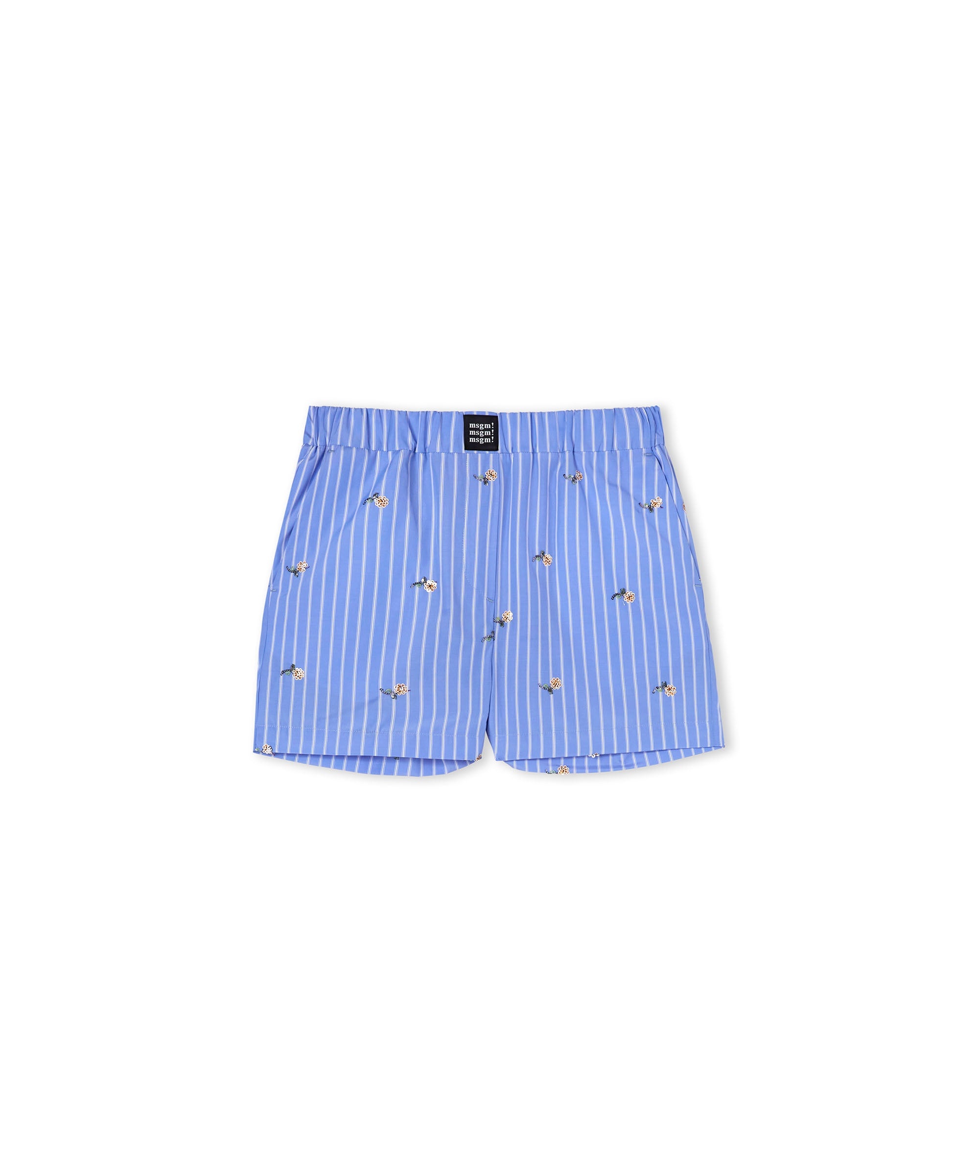 Tailored poplin cotton striped shorts - 1