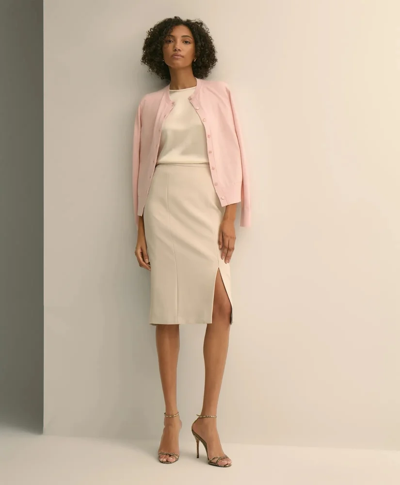 Crepe Pencil Skirt - 1